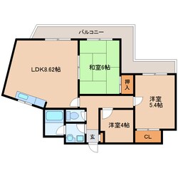 東生駒駅 徒歩4分 4階の物件間取画像